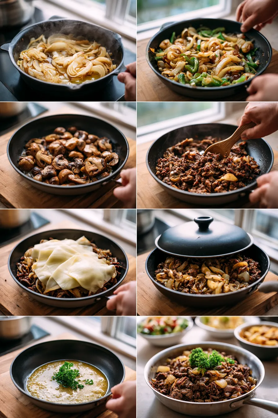 Smoked Beef Cheesesteak Skillet