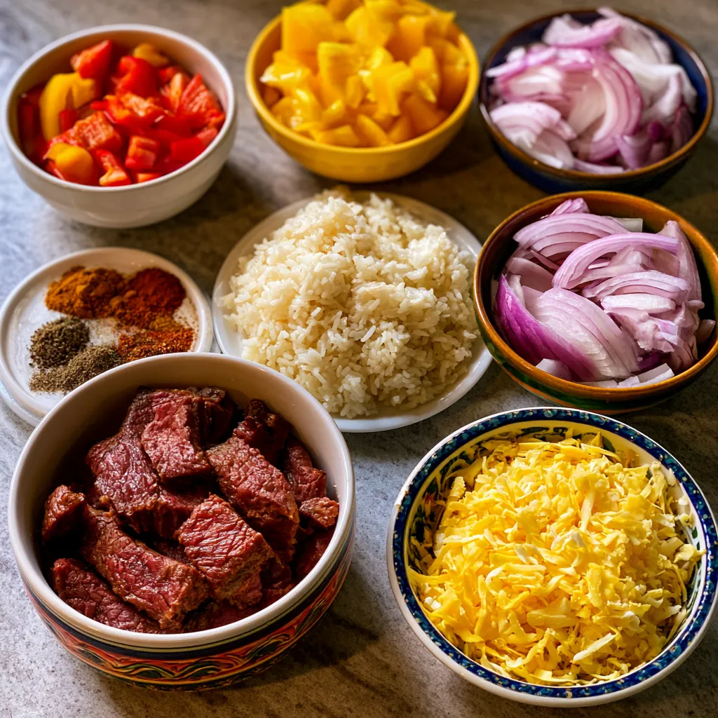Smoked Beef Fajita Rice Casserole