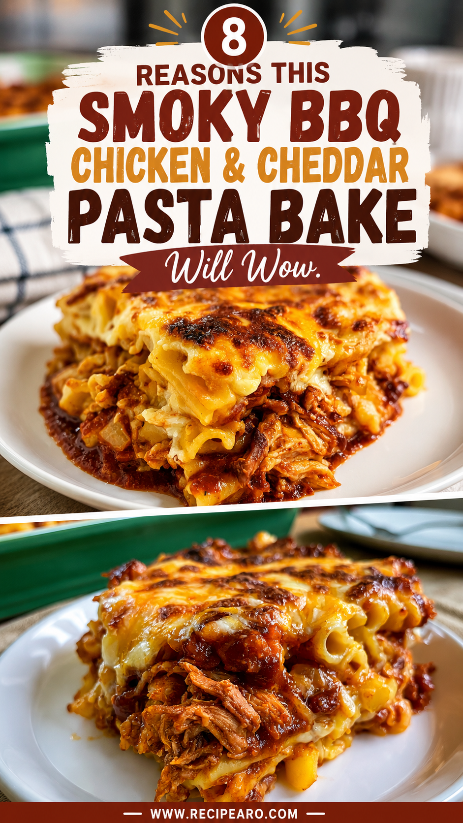 Smoky BBQ Chicken & Cheddar Pasta Bake