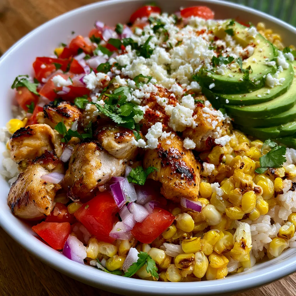 Street Corn Chicken Rice Bowl