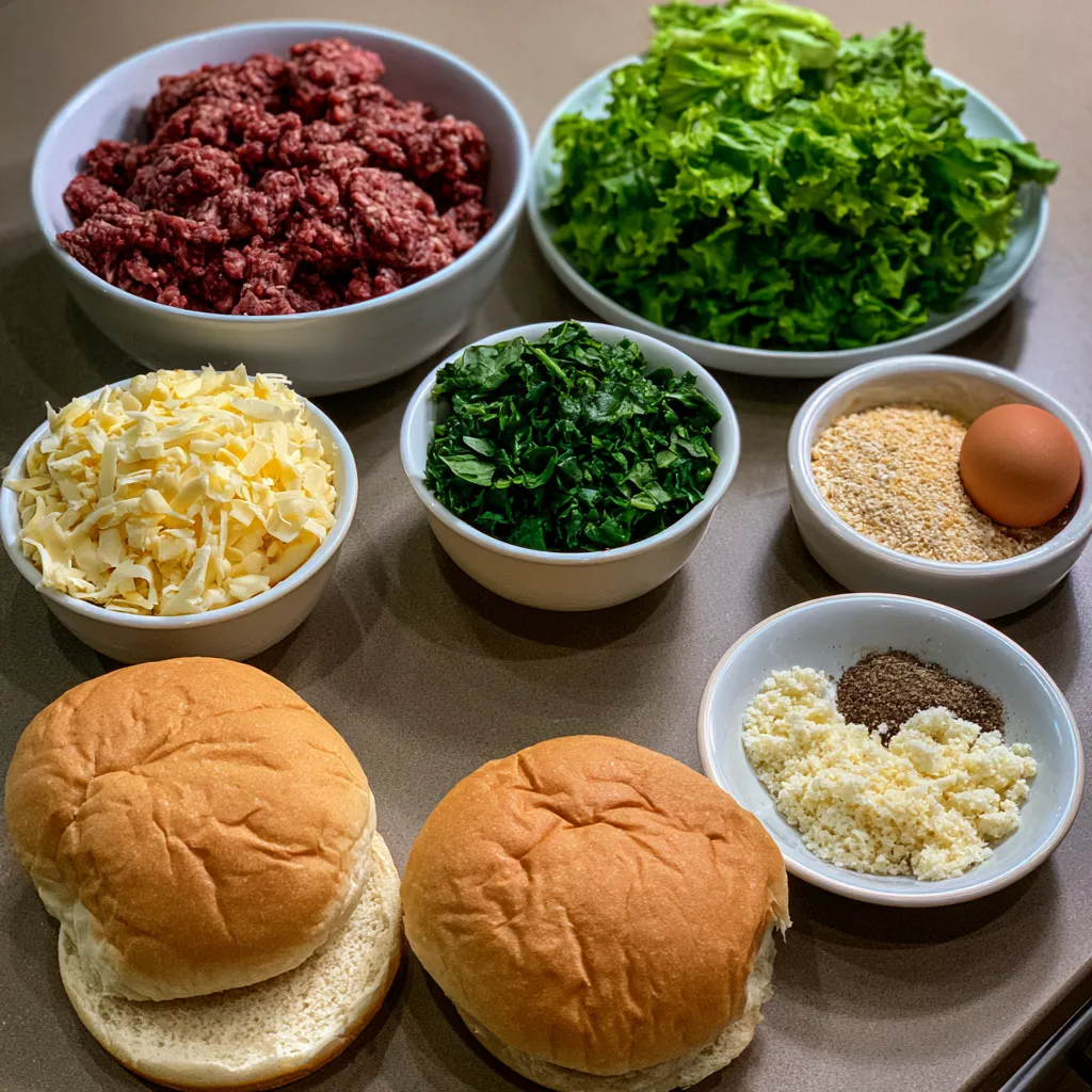 White Cheddar & Spinach Beef Burgers
