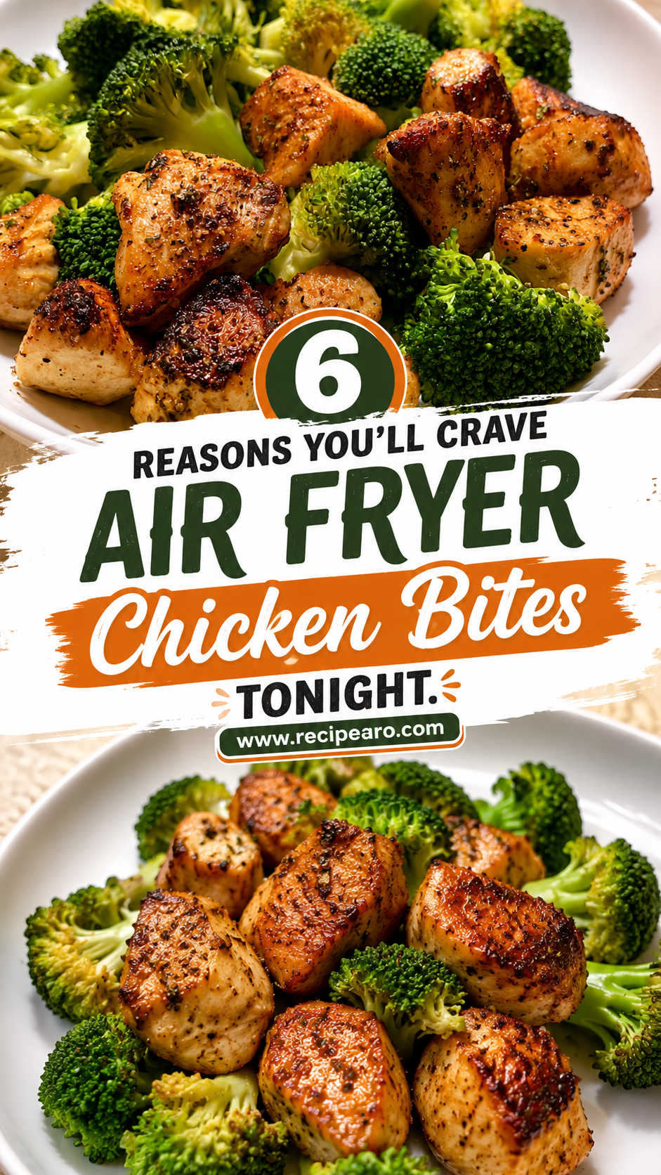 Air Fryer Chicken Bites and Broccoli