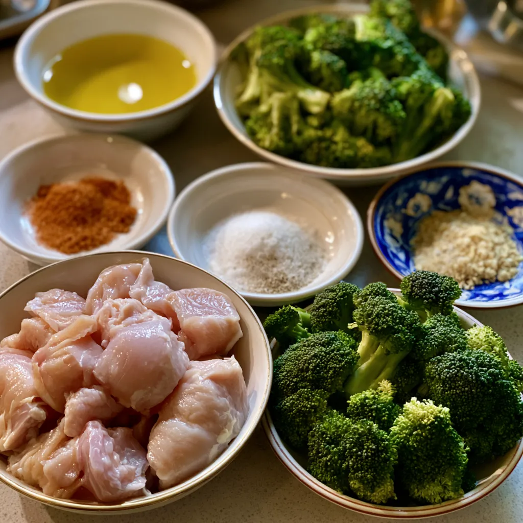 Air Fryer Chicken Bites and Broccoli