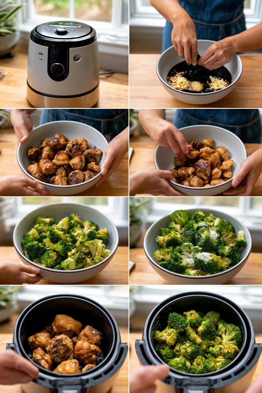 Air Fryer Chicken and Broccoli
