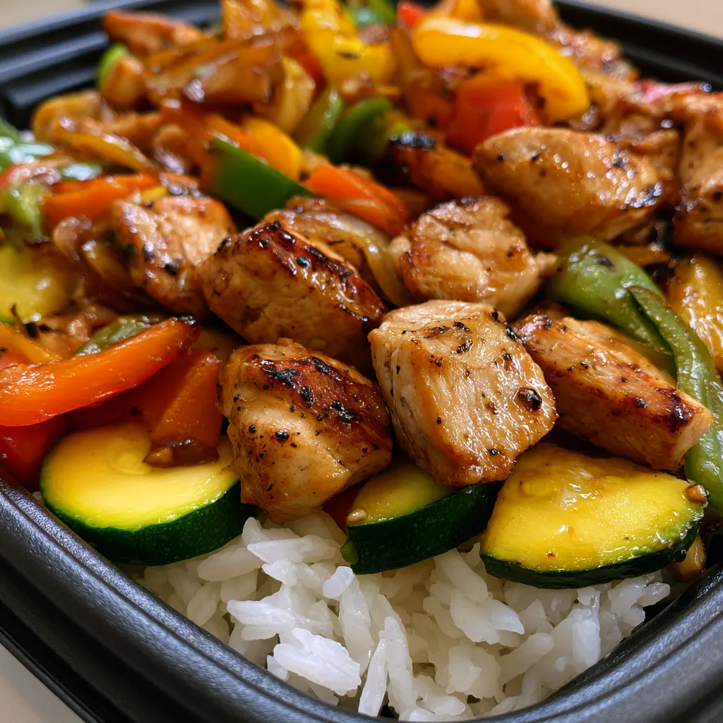 Air Fryer Hibachi Chicken & Vegetables