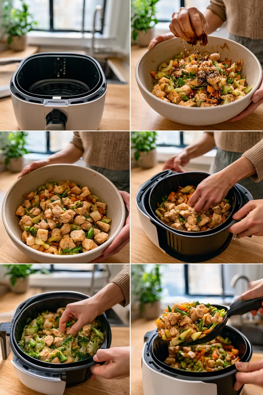 Air Fryer Hibachi Chicken & Vegetables
