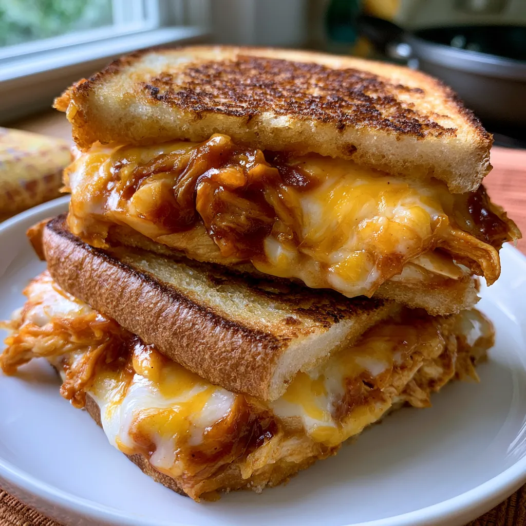 BBQ Chicken Grilled Cheese Sandwich