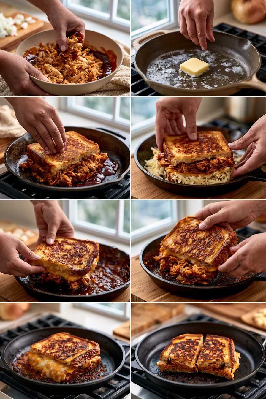 BBQ Chicken Grilled Cheese Sandwich