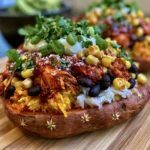 BBQ Chicken Stuffed Sweet Potatoes