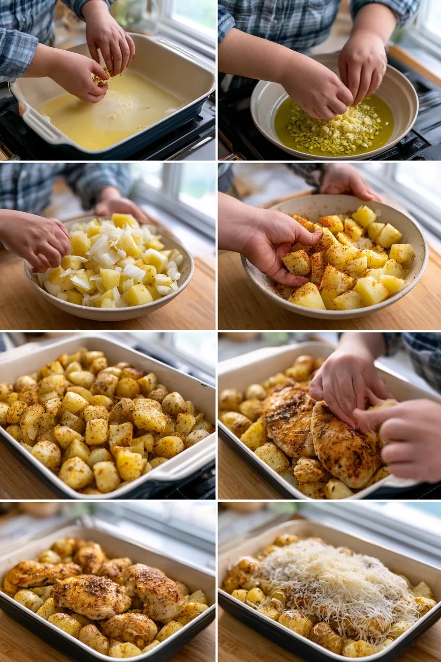 Baked Garlic Parmesan Chicken and Potatoes