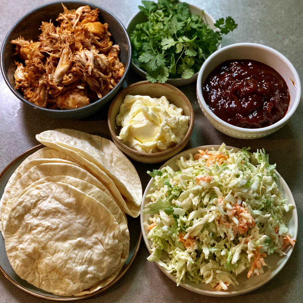 Barbequed Shredded Chicken Wraps