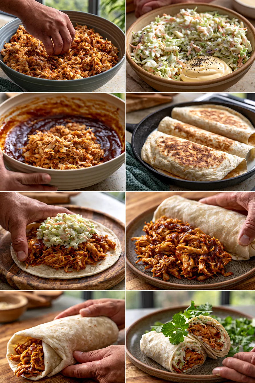 Barbequed Shredded Chicken Wraps