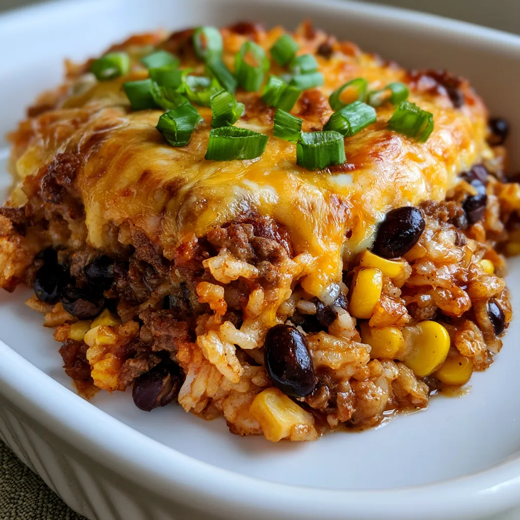 Beef Enchilada Rice Casserole