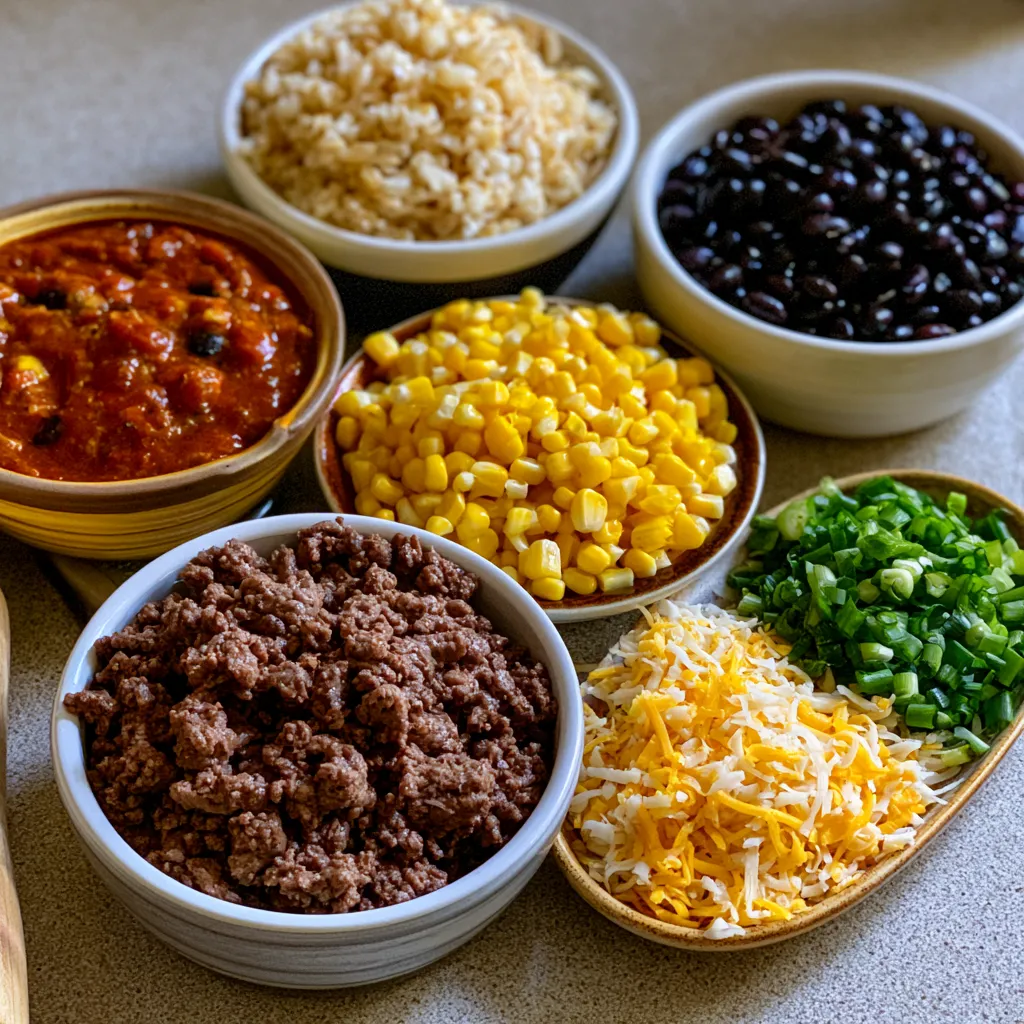 Beef Enchilada Rice Casserole