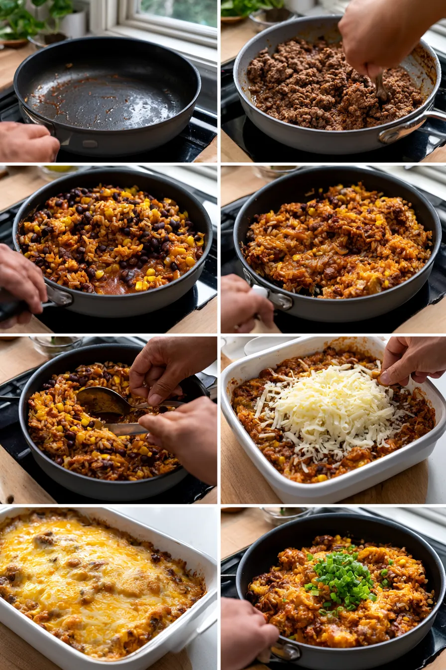 Beef Enchilada Rice Casserole