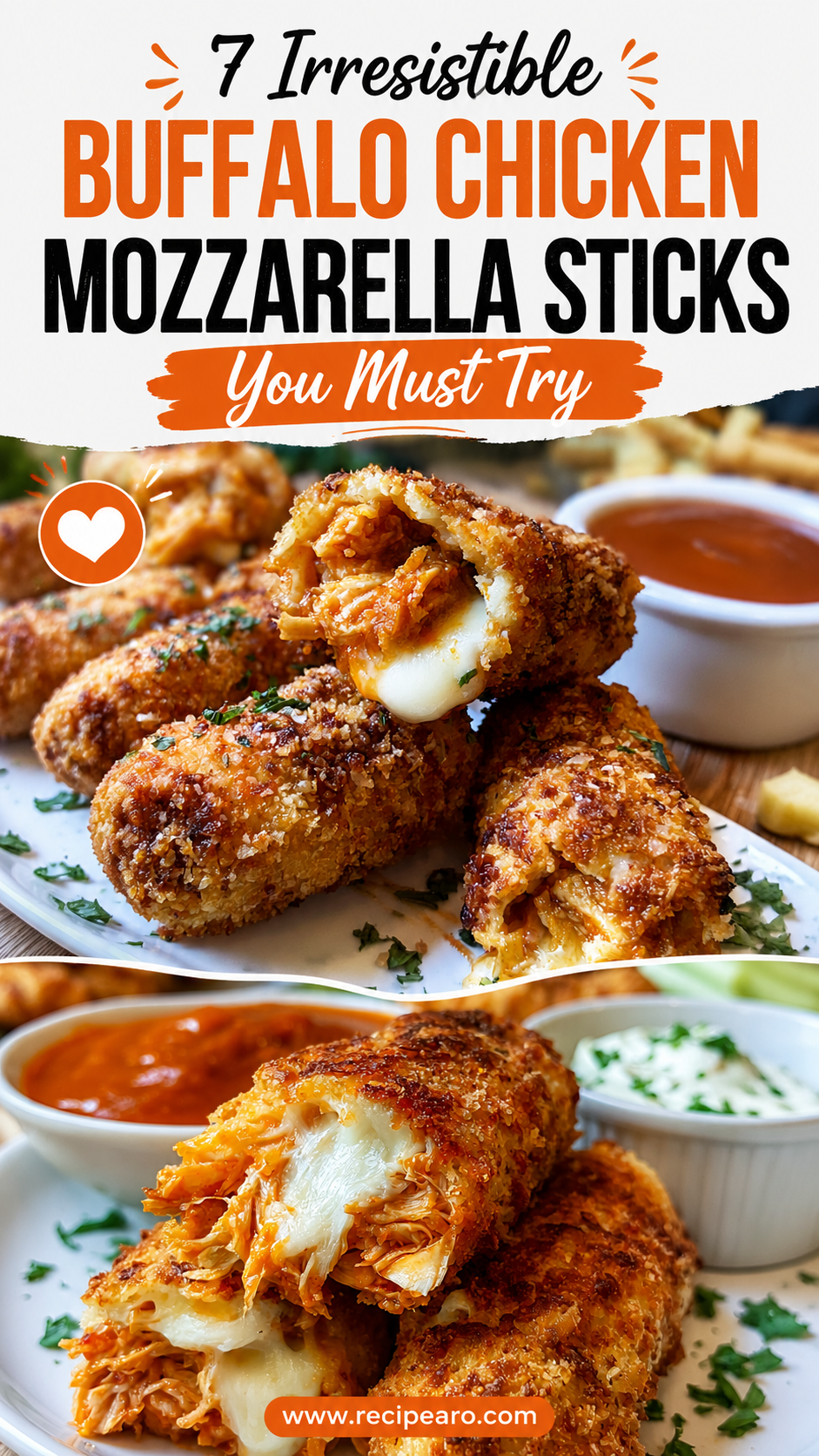 Buffalo Chicken Mozzarella Sticks