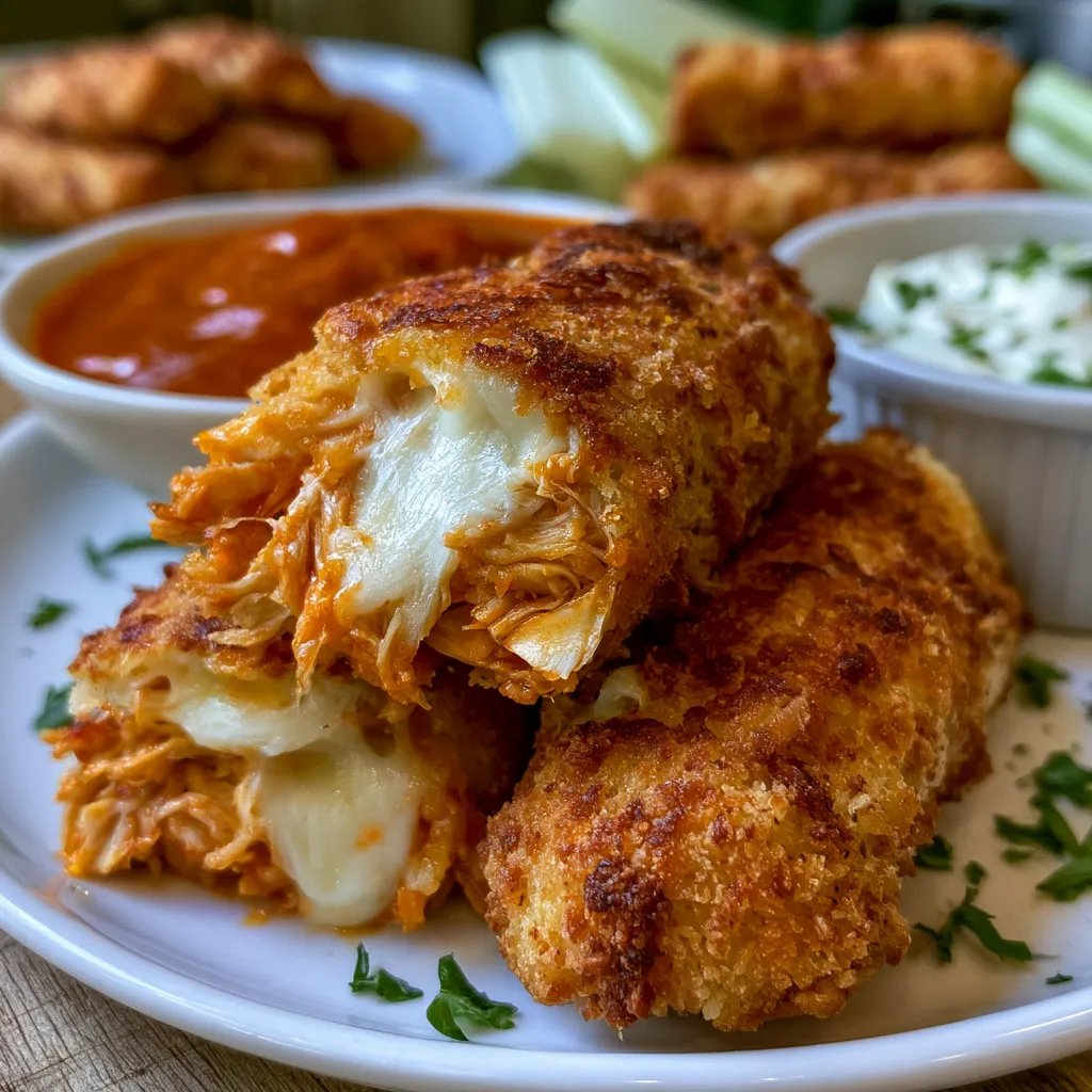 Buffalo Chicken Mozzarella Sticks