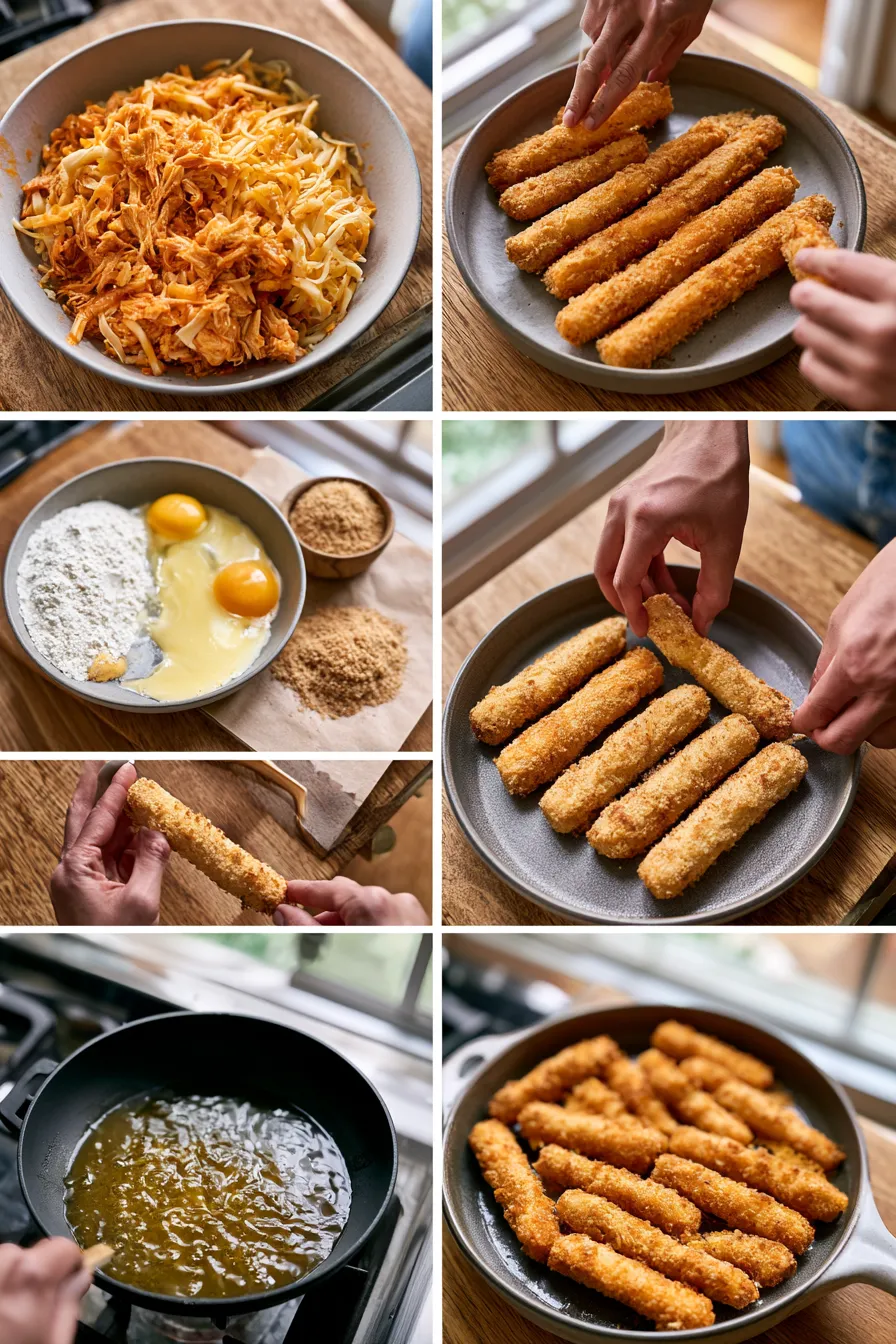 Buffalo Chicken Mozzarella Sticks