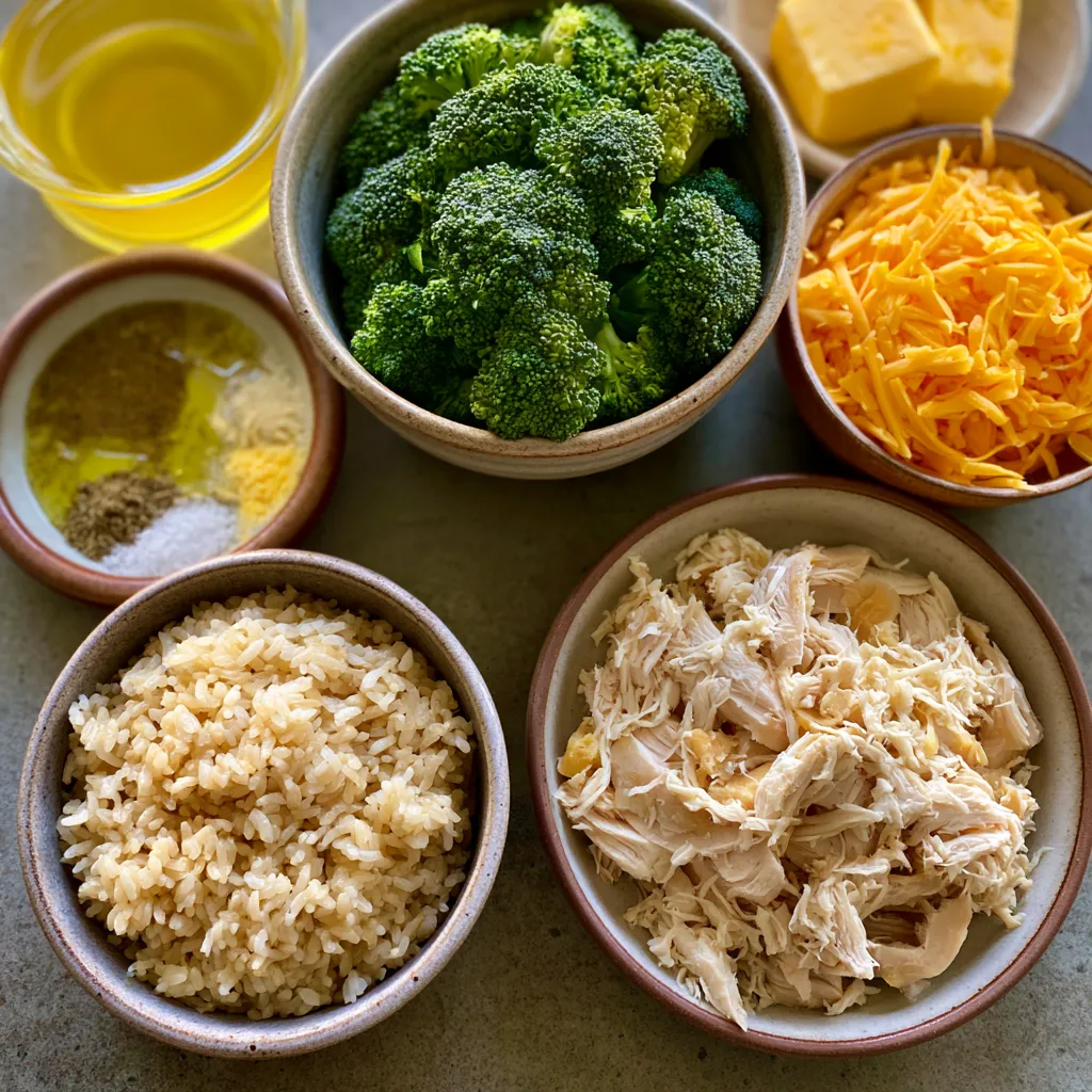 Cheesy Broccoli Chicken and Rice Casserole