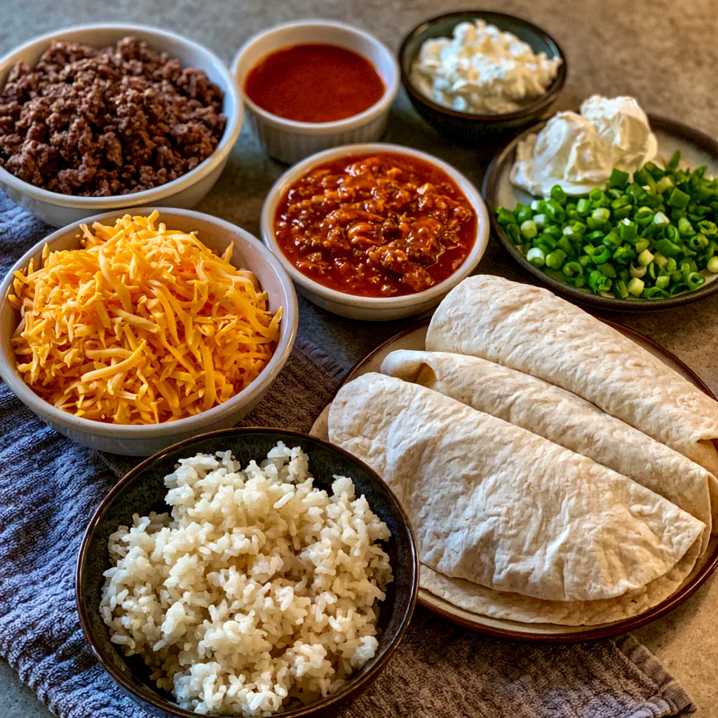 Cheesy Buffalo Beef Burritos