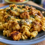 Cheesy Cajun Garlic Chicken Rotini Skillet