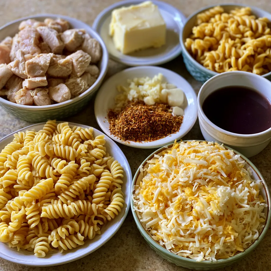 Cheesy Cajun Garlic Chicken Rotini Skillet
