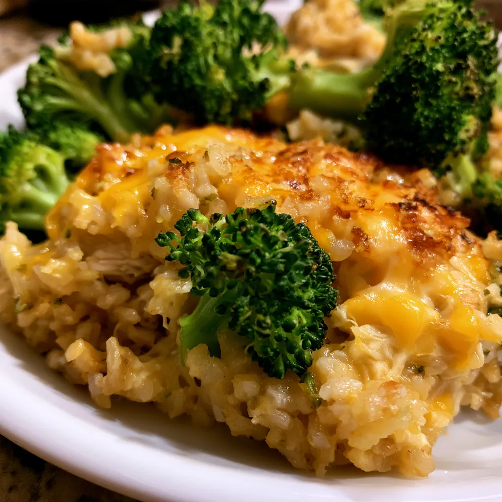 Cheesy Chicken Broccoli Rice Skillet