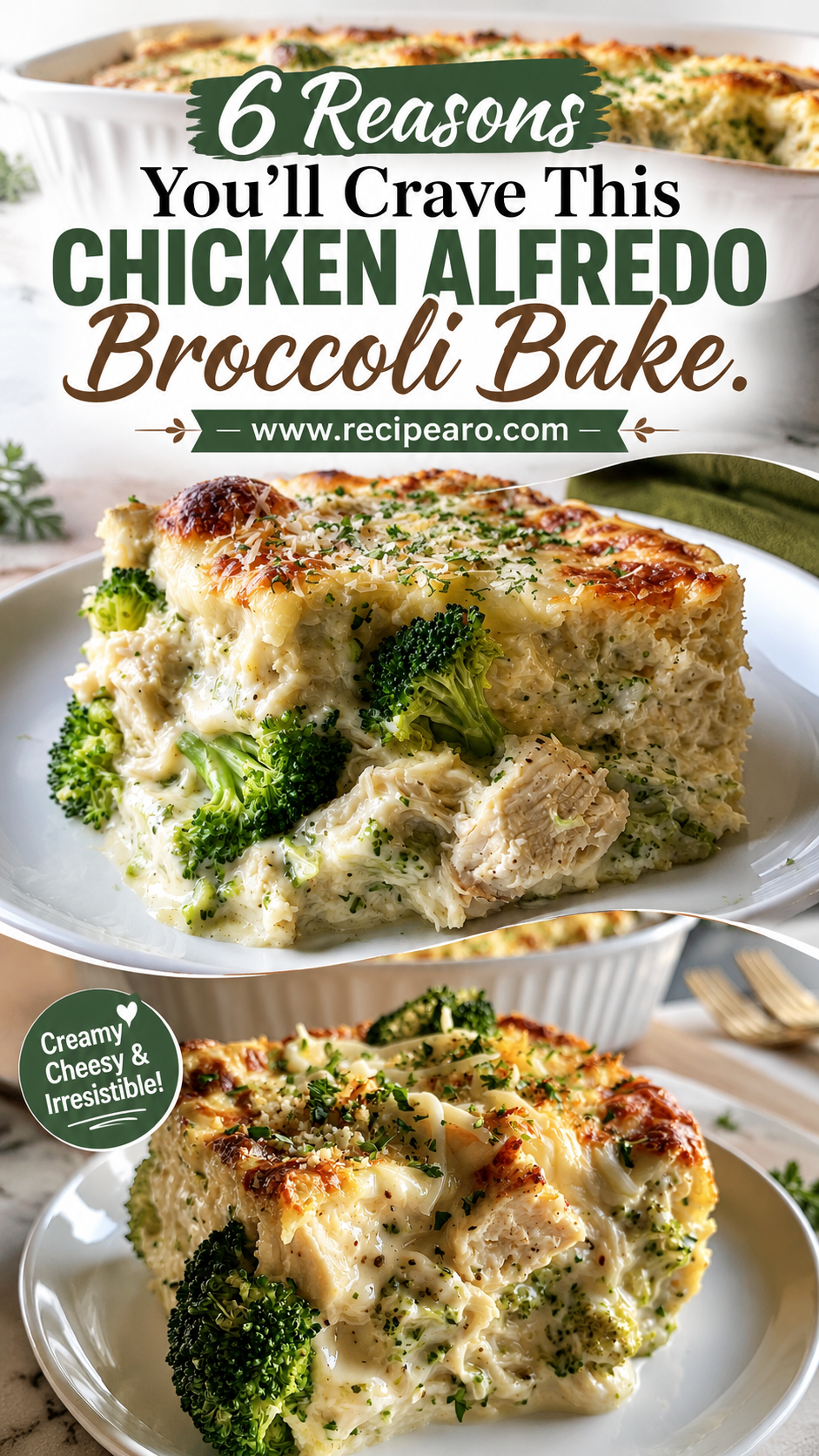 Chicken Alfredo Broccoli Bake