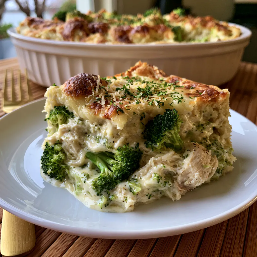 Chicken Alfredo Broccoli Bake