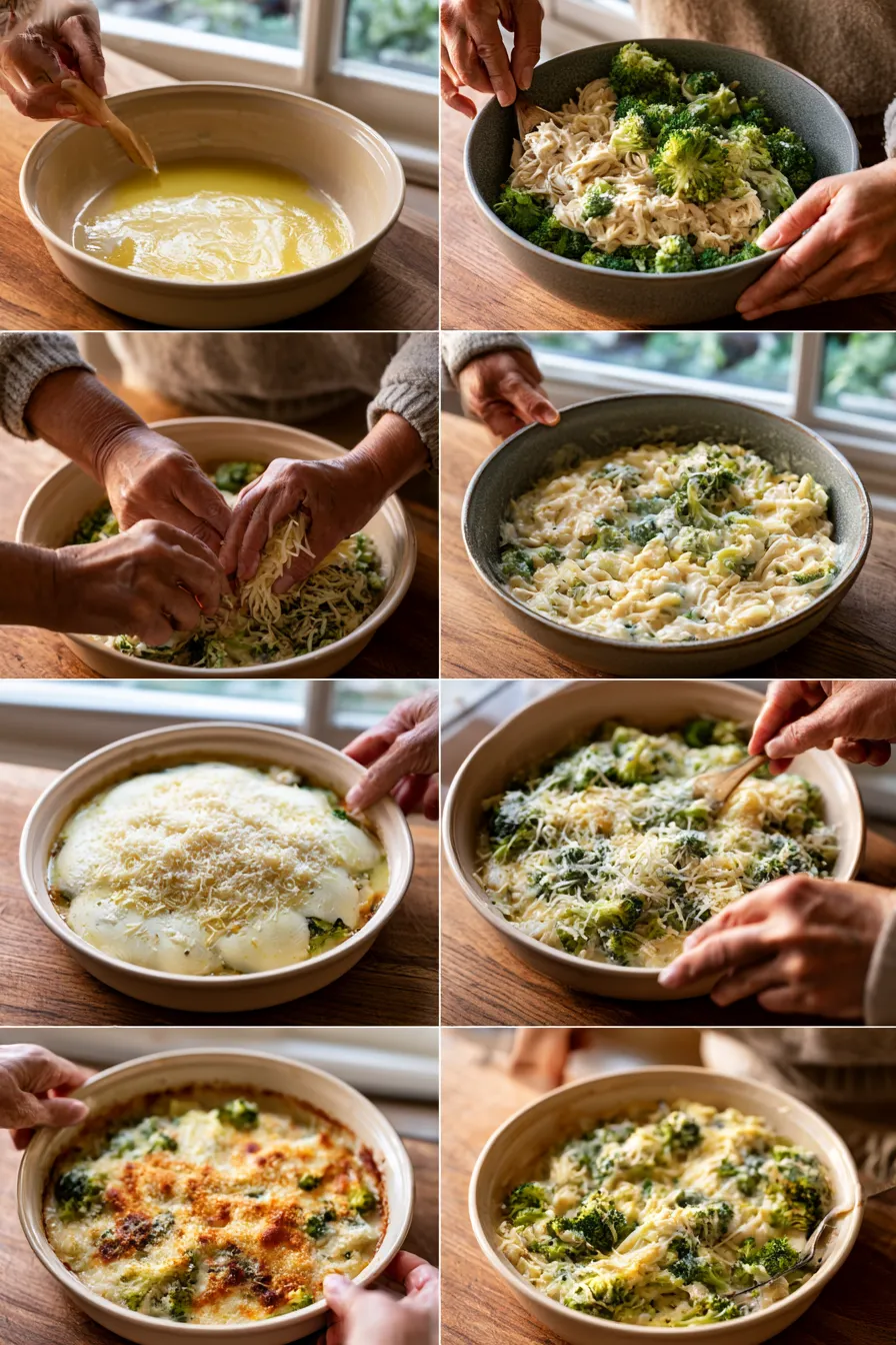 Chicken Alfredo Broccoli Bake