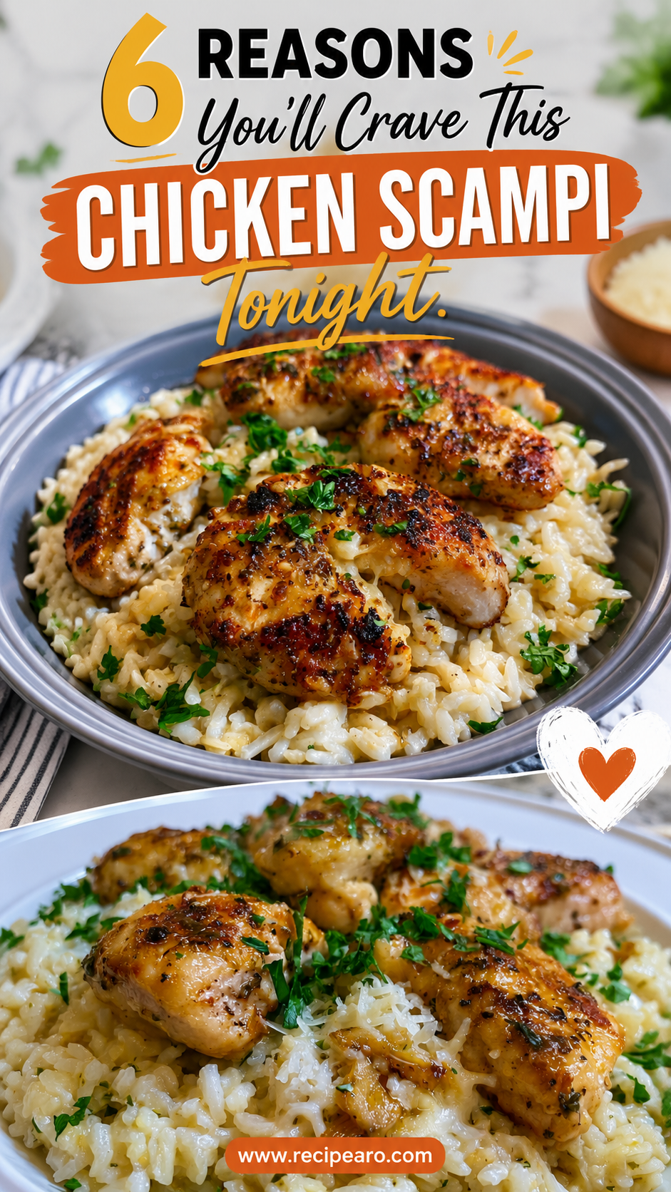 Chicken Scampi with Creamy Garlic Rice