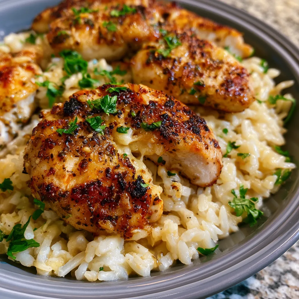 Chicken Scampi with Creamy Garlic Rice