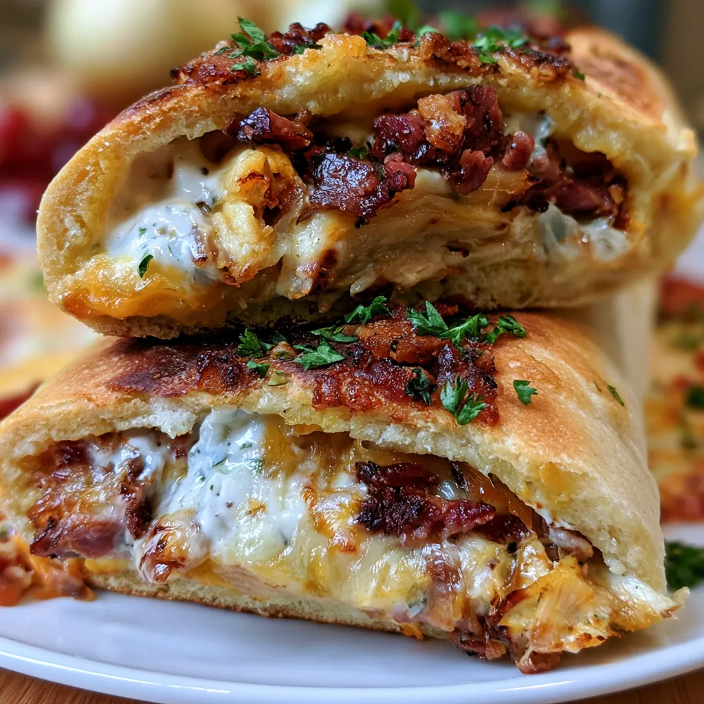 Chicken Smoked Beef Ranch Stromboli
