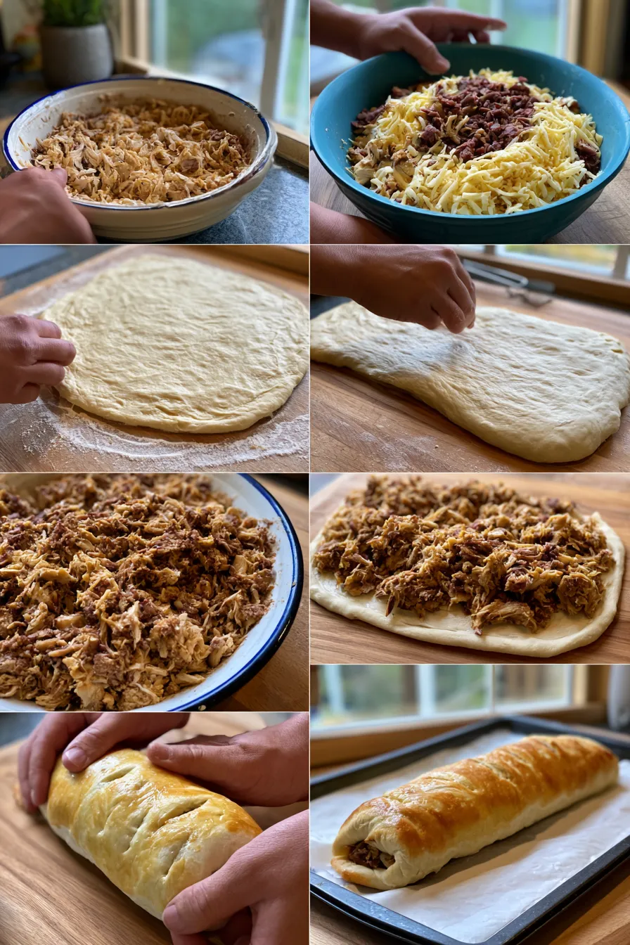 Chicken Smoked Beef Ranch Stromboli