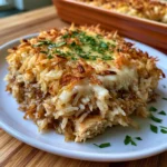 Cozy French Onion Chicken Rice Bake