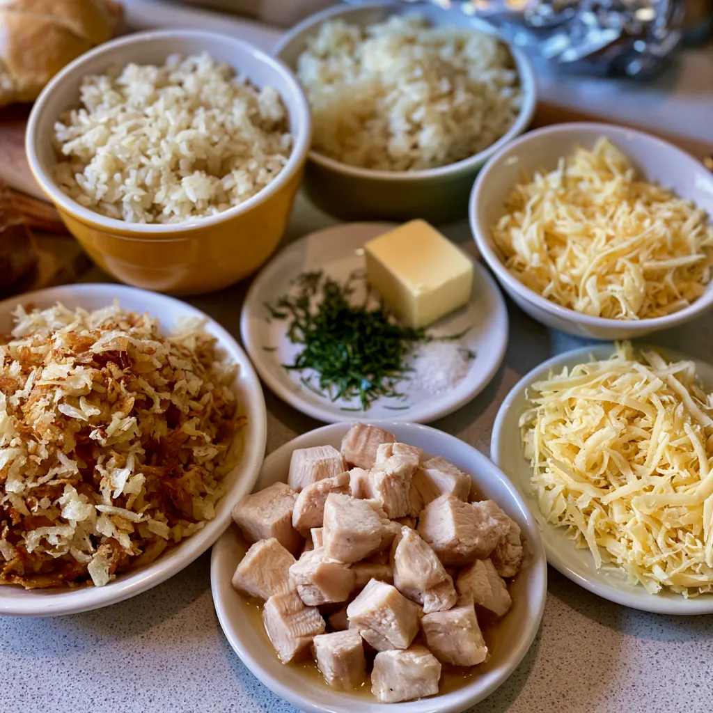 Cozy French Onion Chicken Rice Bake