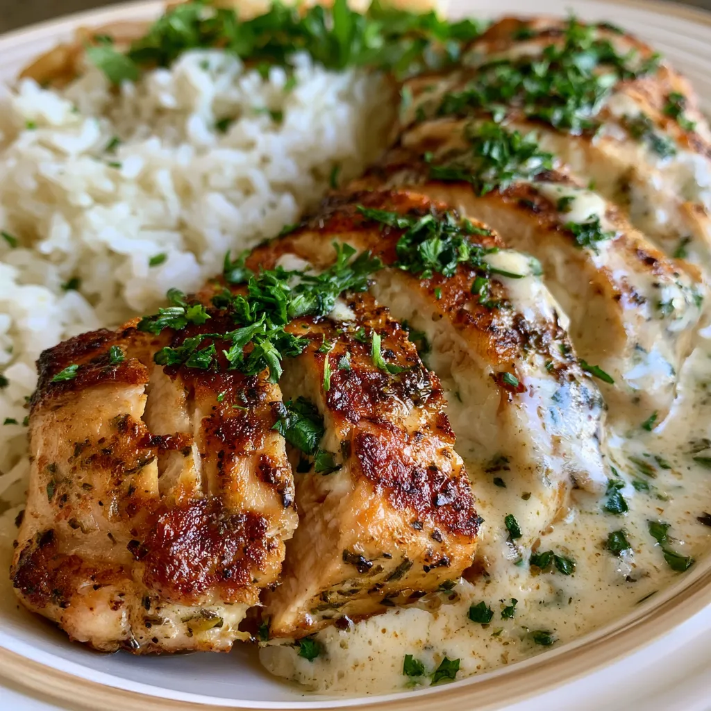 Cream Cheese Chicken with Herb Sauce
