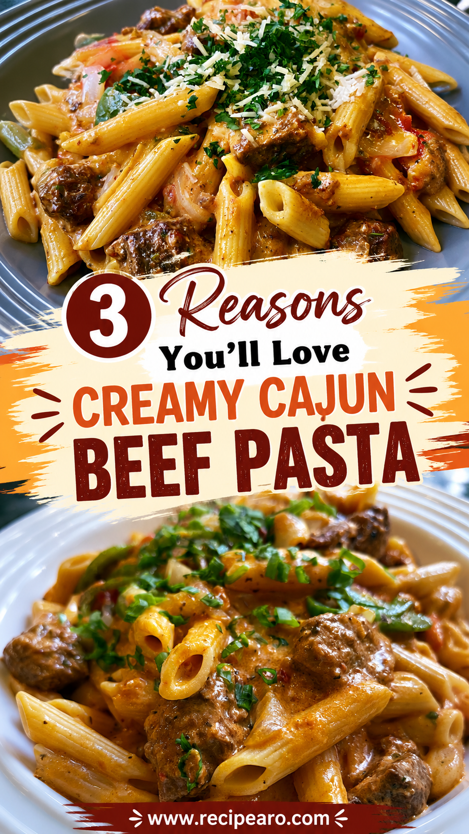 Creamy Cajun Beef Penne Pasta