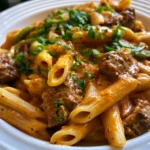 Creamy Cajun Beef Penne Pasta