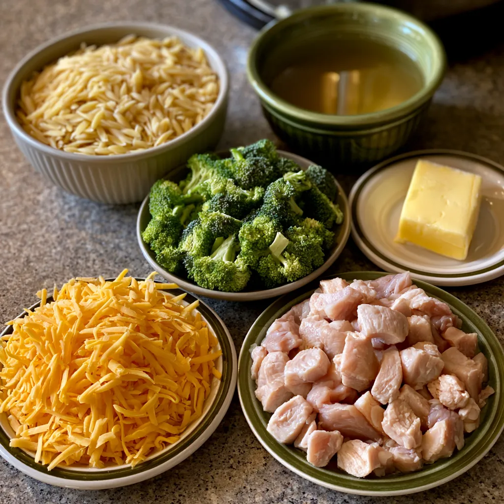 Creamy Cheesy Chicken Broccoli Orzo