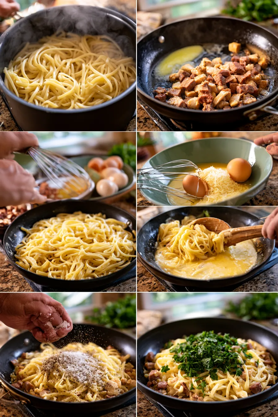 Creamy Chicken Carbonara with Smoked Beef