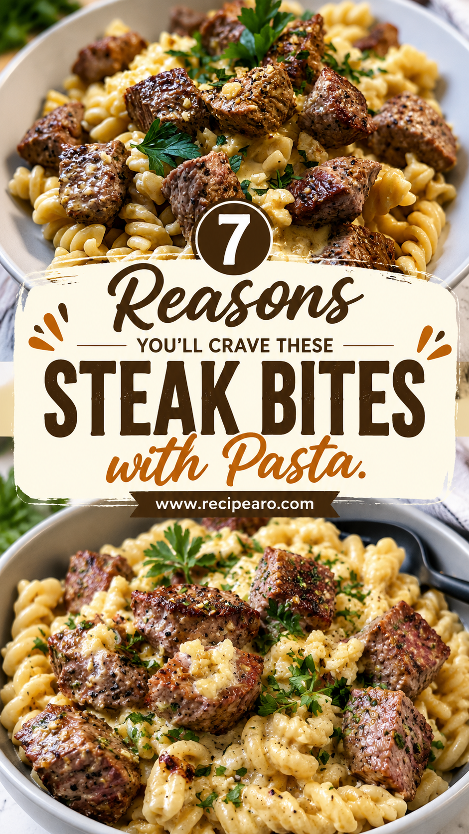 Creamy Garlic Butter Steak Bites with Pasta