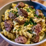 Creamy Garlic Butter Steak Bites with Pasta