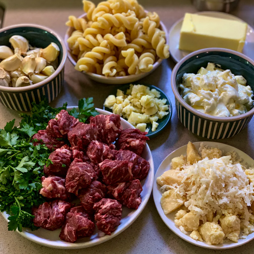 Creamy Garlic Butter Steak Bites with Pasta