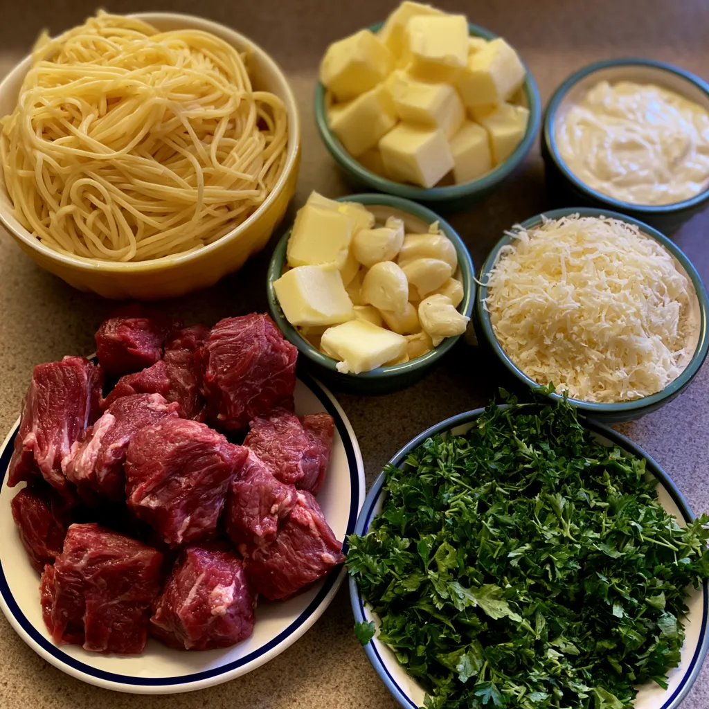 Creamy Garlic Butter Steak Pasta