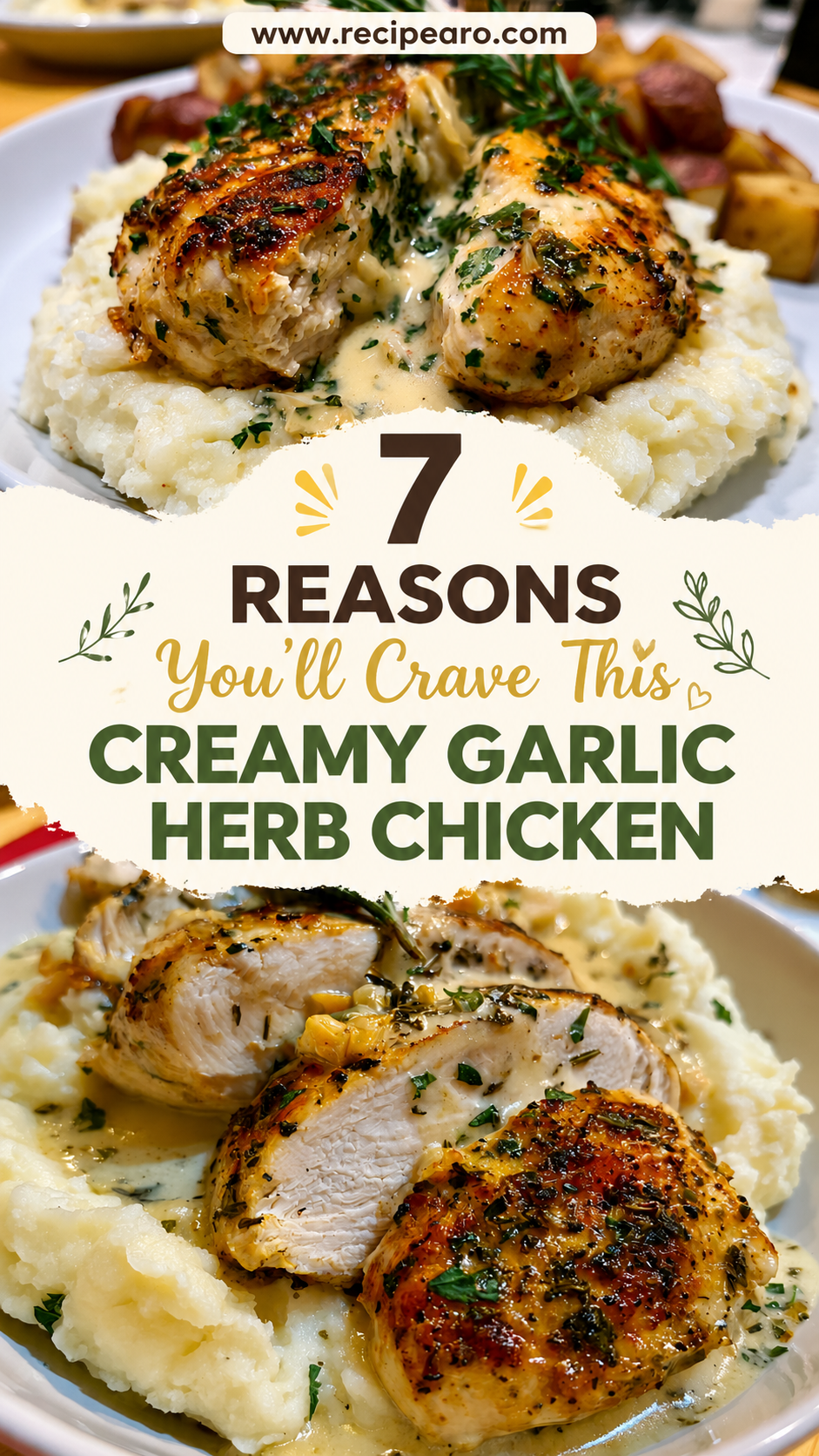 Creamy Garlic Herb Chicken with Mashed Potatoes