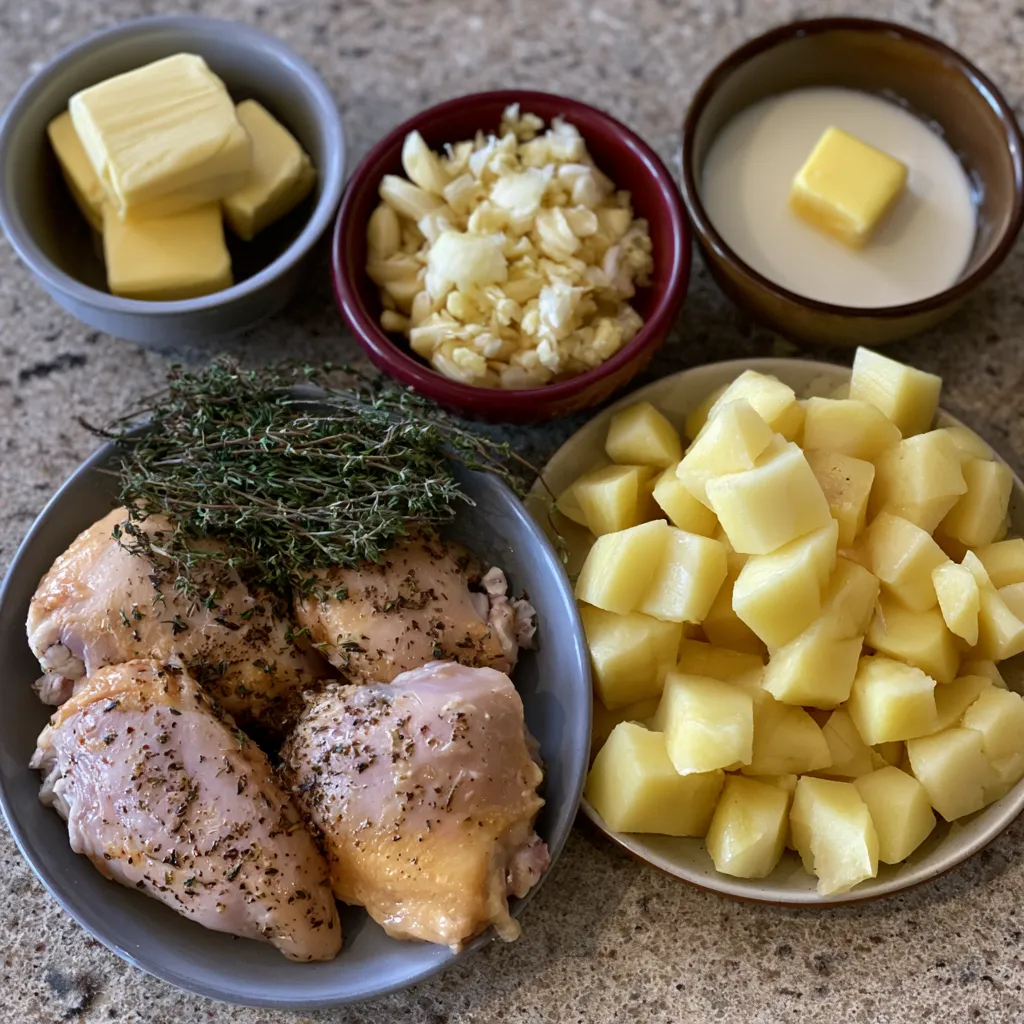 Creamy Garlic Herb Chicken with Mashed Potatoes