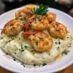 Creamy Garlic Shrimp Over Mashed Potatoes
