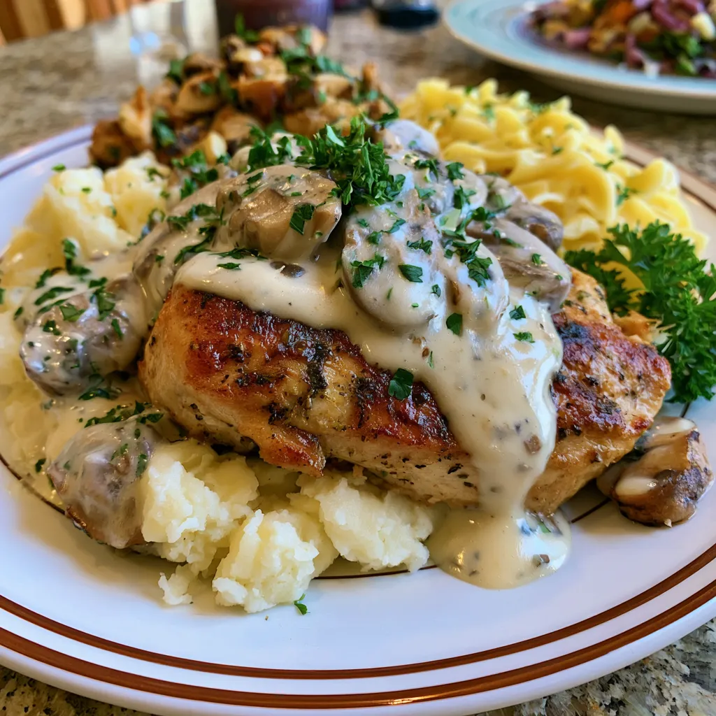 Creamy Mushroom Chicken with Gravy