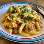 Creamy Spicy Buffalo Beef Pasta